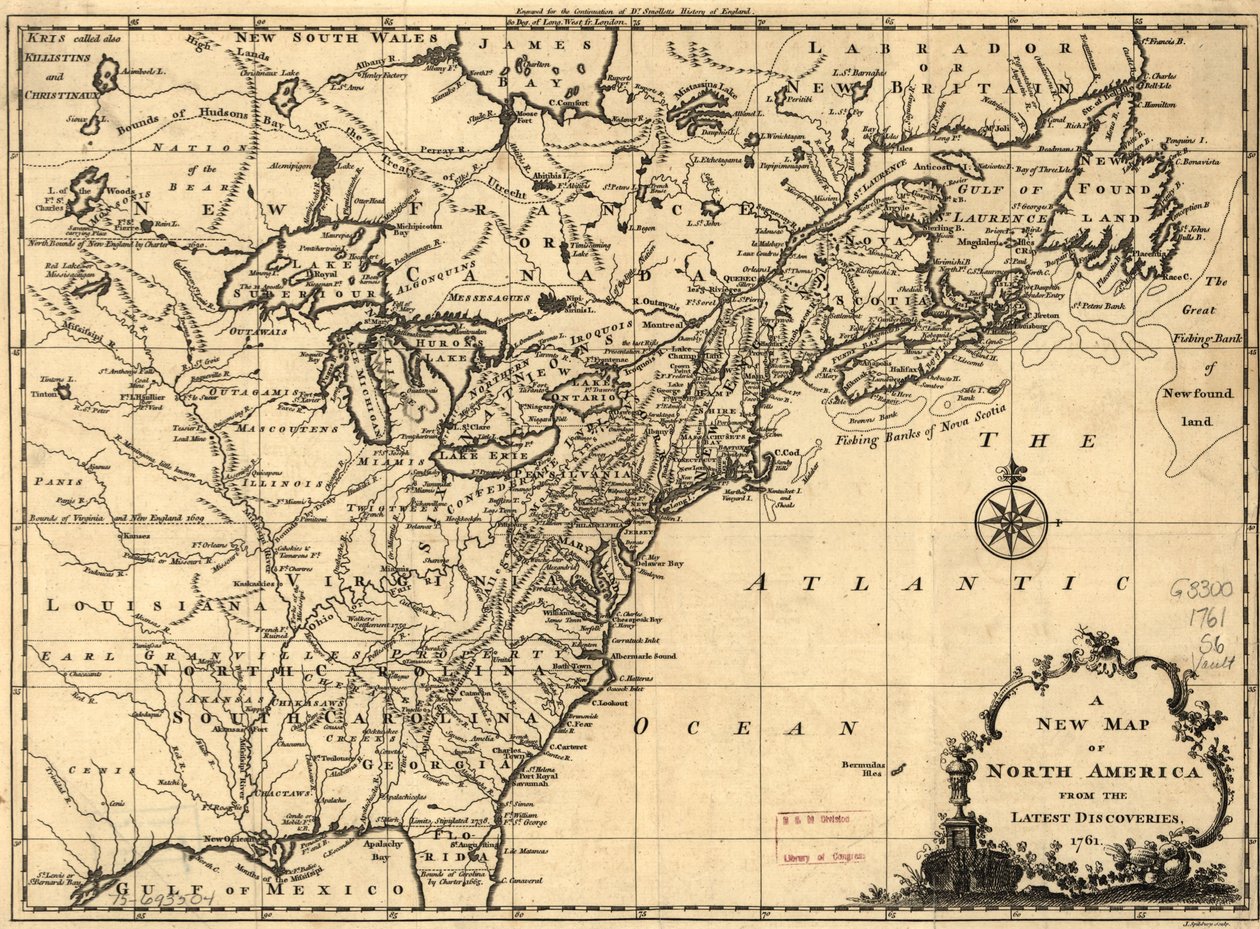 Un nuevo mapa de Norteamérica a partir de los últimos descubrimientos. LOC 75693504 de John Spilsbury