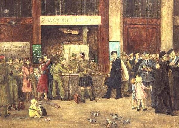 El vestuario de las fuerzas en la estación de Waterloo de John Stewart Clark