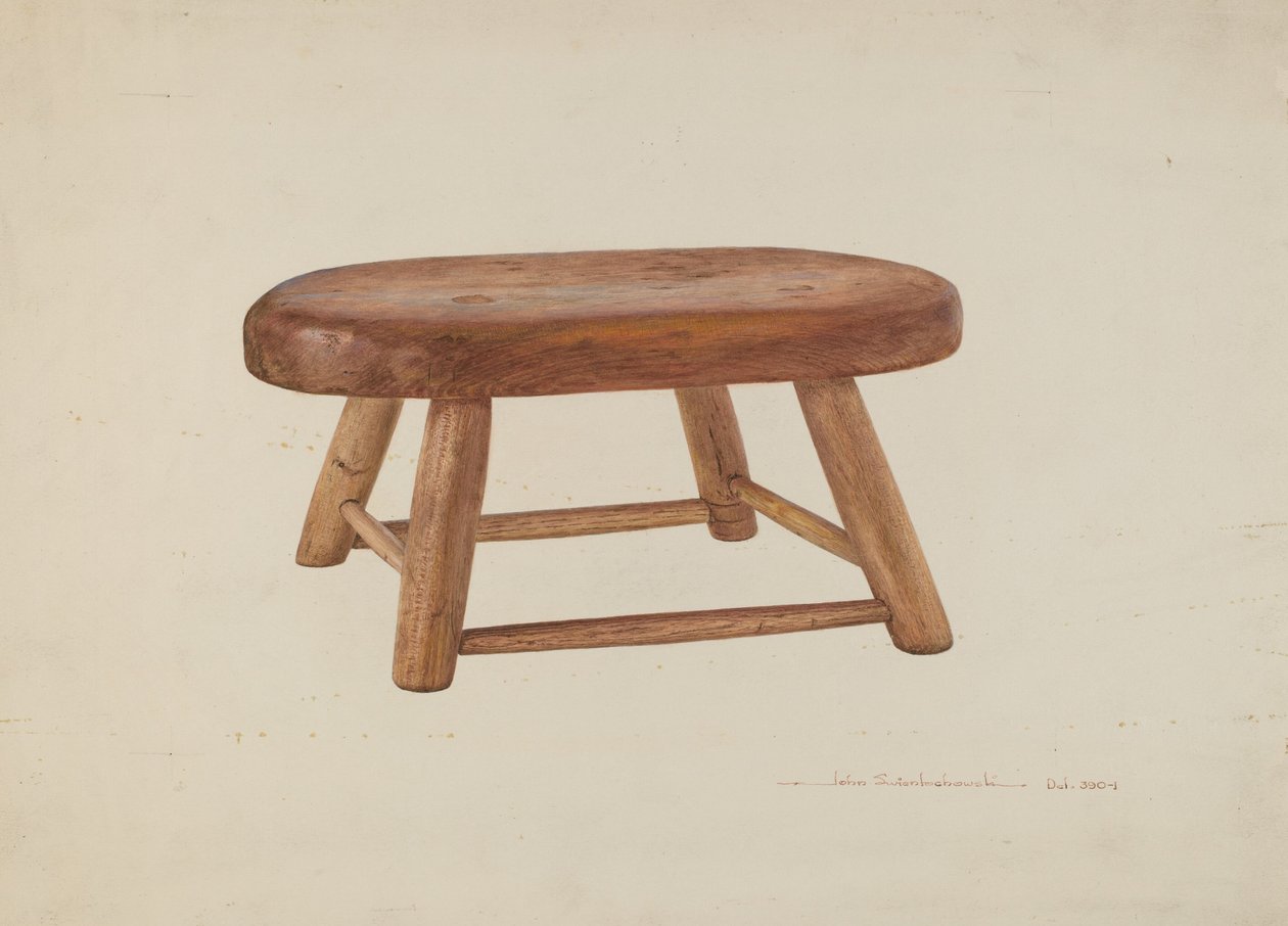 Taburete de cama holandés de Pensilvania de John Swientochowski