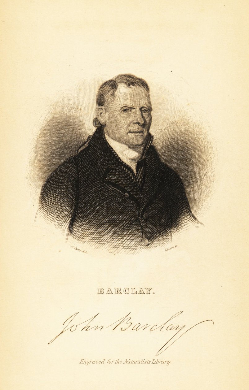 Retrato de John Barclay, anatomista comparativo escocés, 1841 (grabado) de John Syme