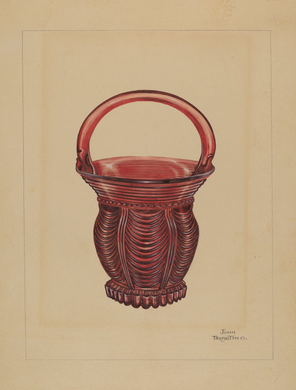 Cesta ornamental pequeña, c. 1936 de John Tarantino