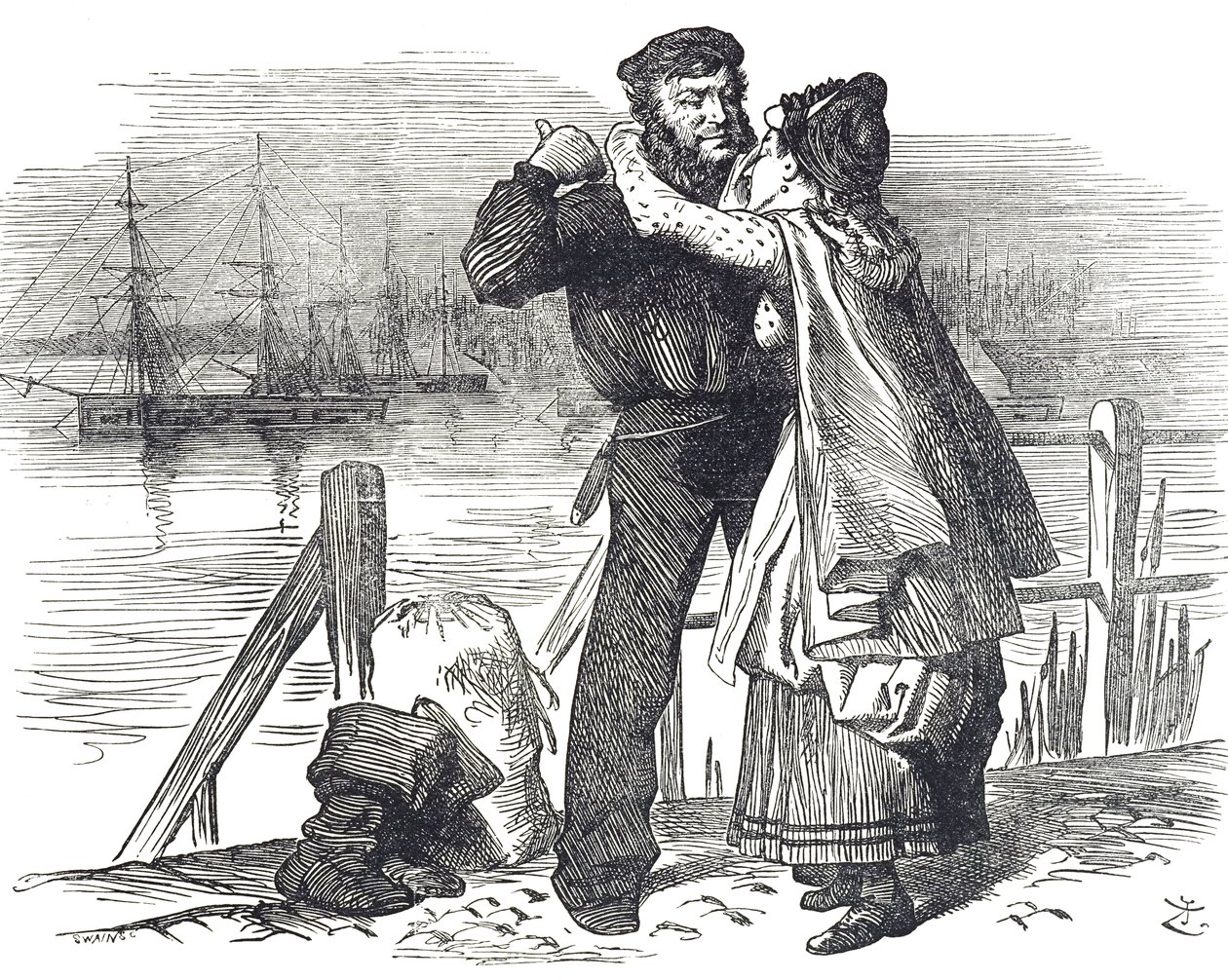 Un tributo de un marinero a Samuel Plimsoll, un político y reformador social inglés, por el trabajo que realizó como diputado de Derby en la legislación sobre la carga y navegabilidad de los barcos mercantes de John Tenniel