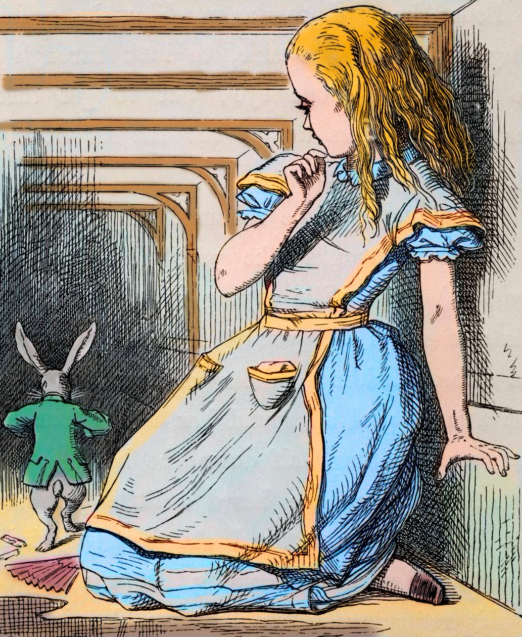 Alicia y el Conejo Blanco. Ilustración de John Tenniel de la primera edición de 