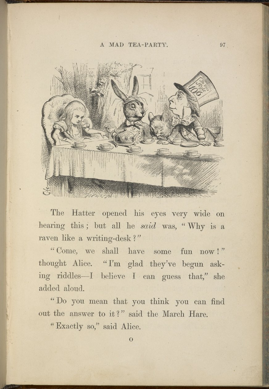 Alicia en la fiesta del té del Sombrerero Loco. de John Tenniel