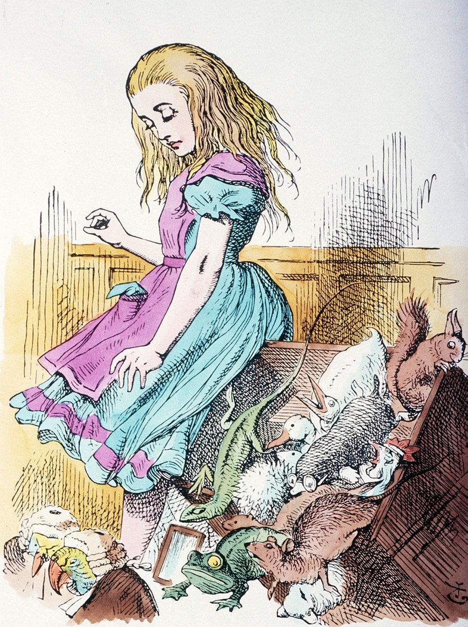 Alicia rodeada de animales de John Tenniel