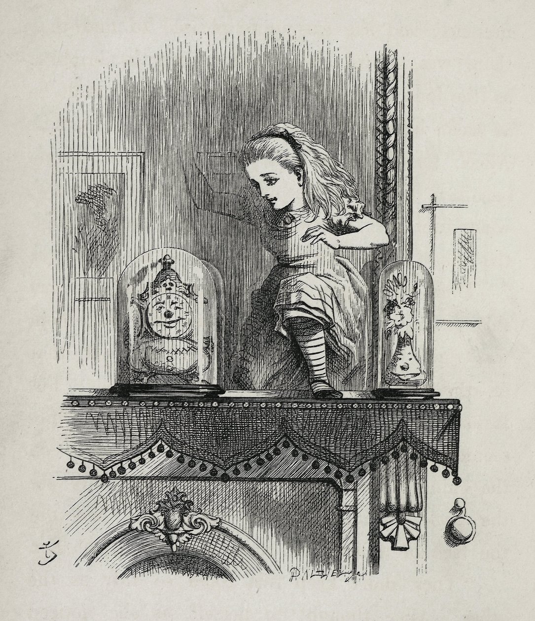 Alicia a través del espejo - En "Las aventuras de Alicia en el País de las Maravillas y a través del espejo" de Lewis Carroll, ilustración de John Tenniel de John Tenniel