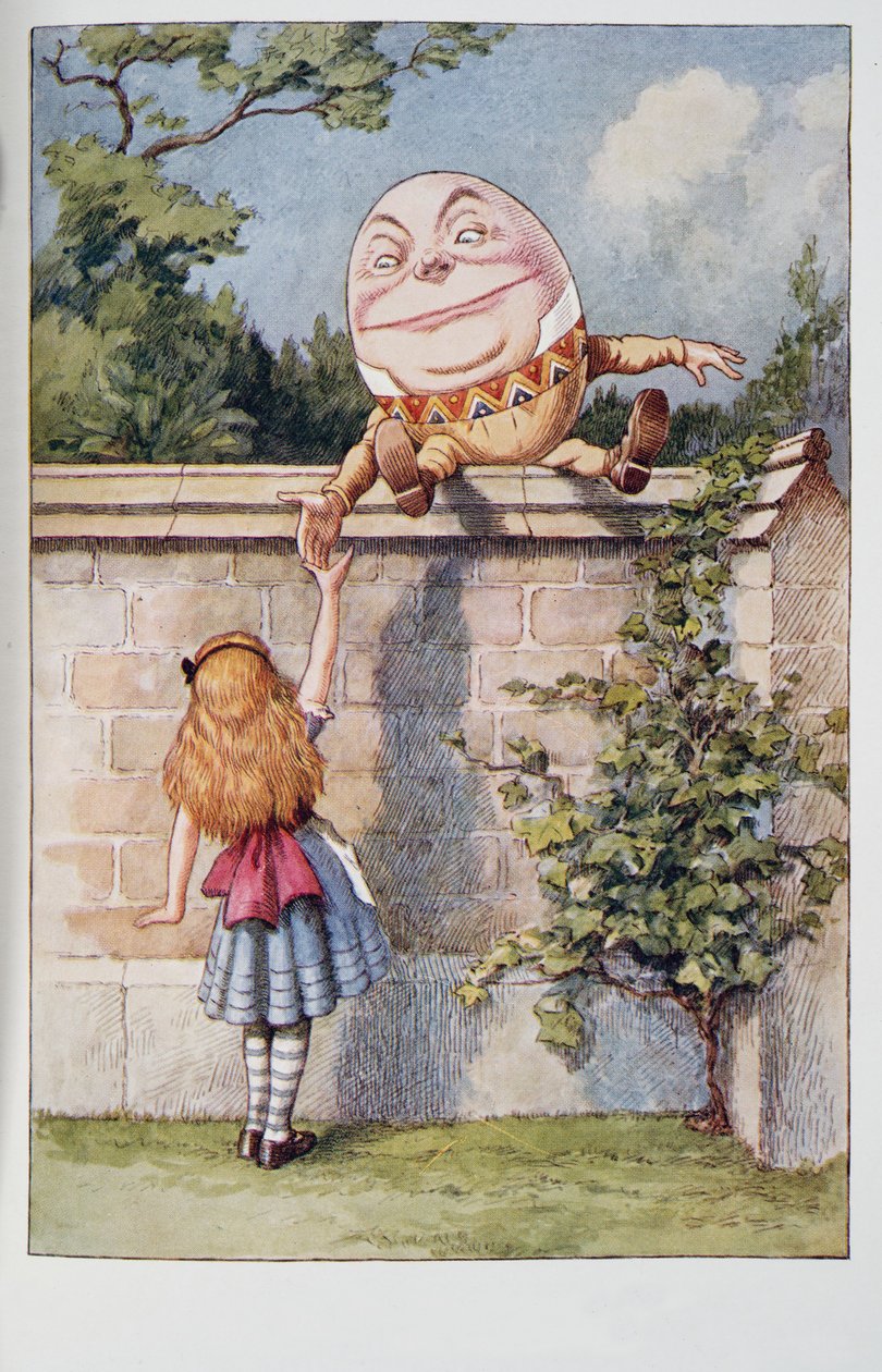 Humpty Dumpty, de Las aventuras de Alicia en el país de las maravillas y A través del espejo y lo que Alicia encontró allí, de Lewis Carroll, publicado en 1911 de John Tenniel