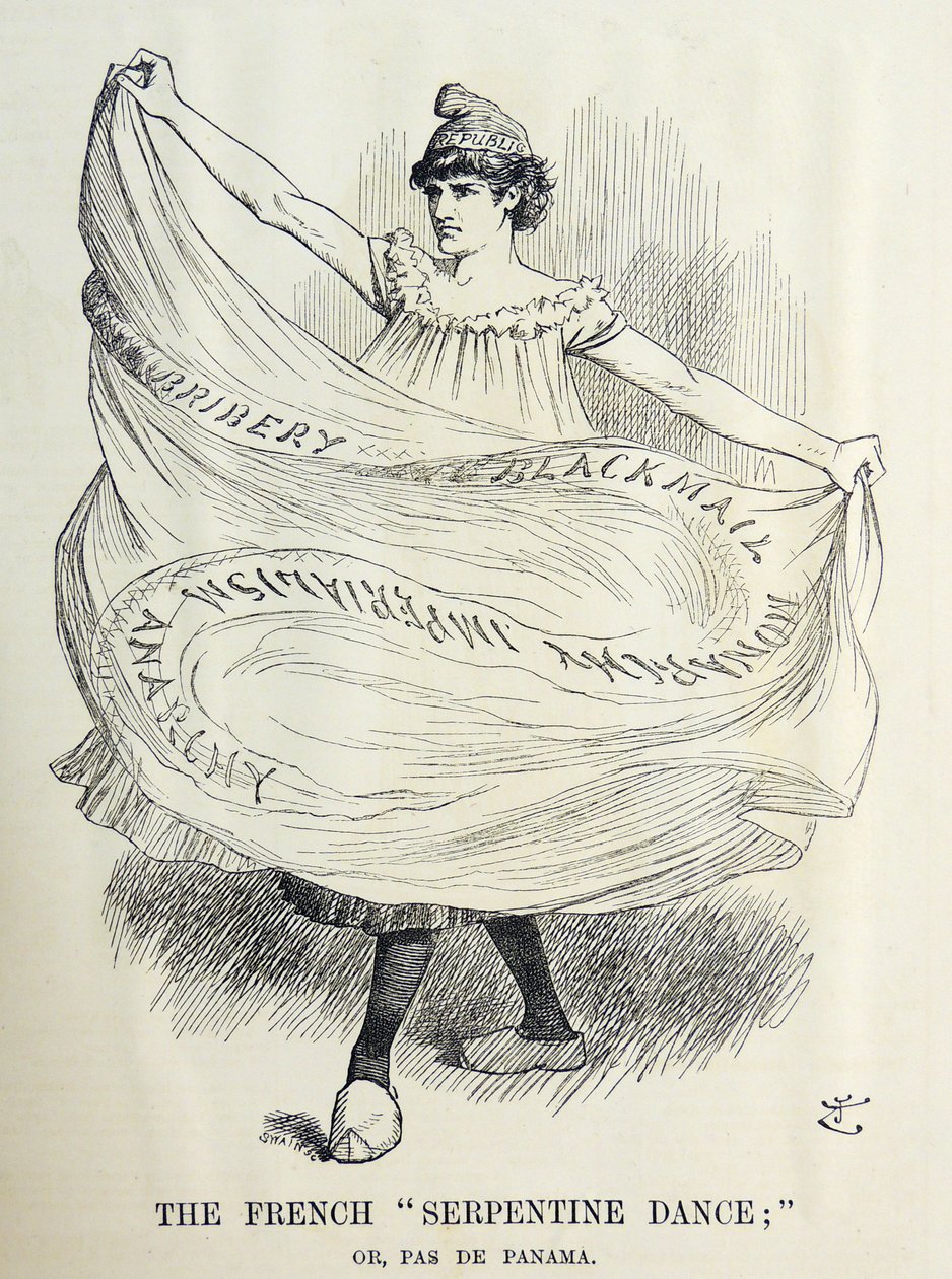Caricatura de John Tenniel sobre las maquinaciones francesas en la construcción del Canal de Panamá de John Tenniel