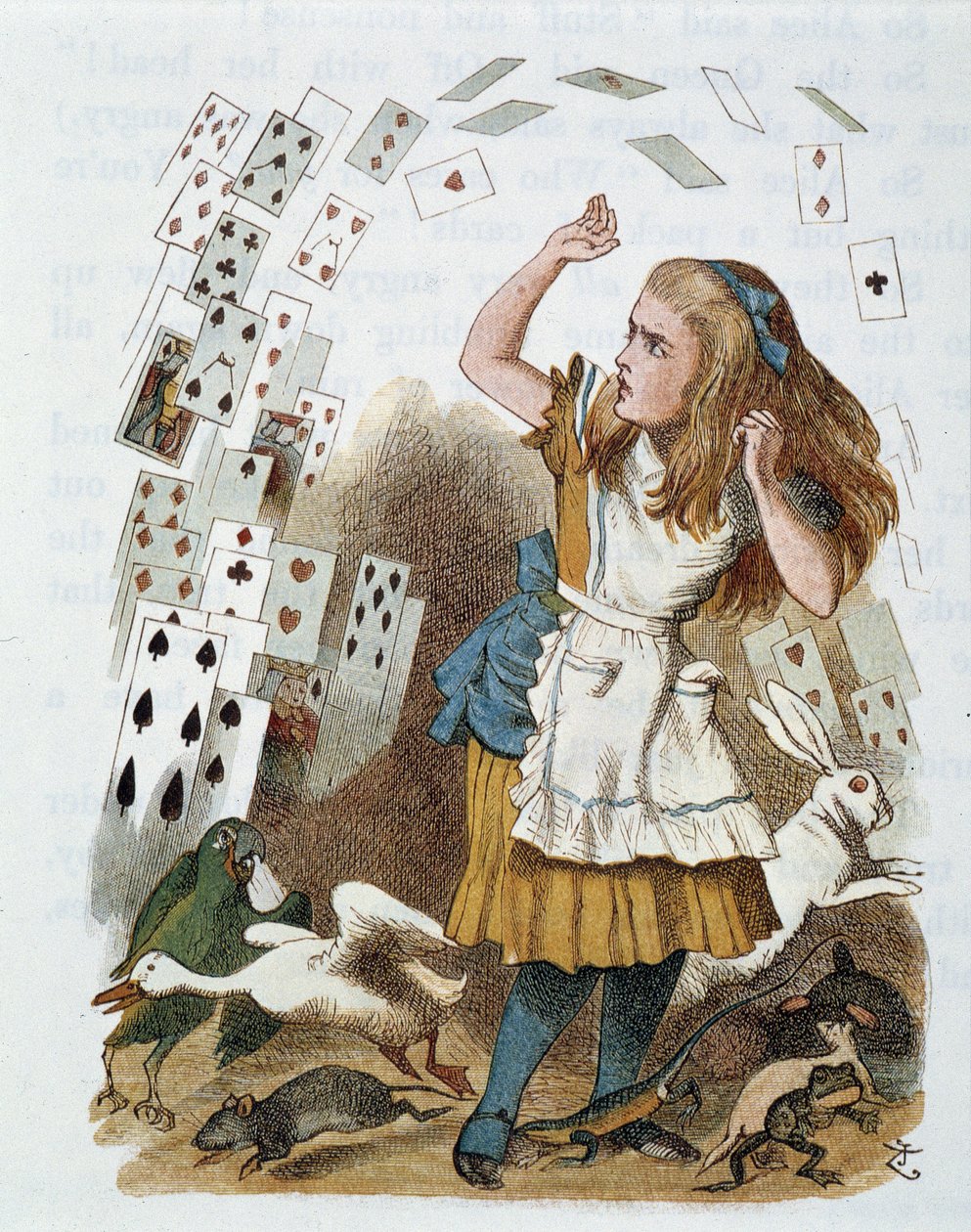 Naipes - en “La guardería de Alicia en el país de las maravillas” por Lewis Carroll, ilustración de John Tenniel (1820-1914) de John Tenniel