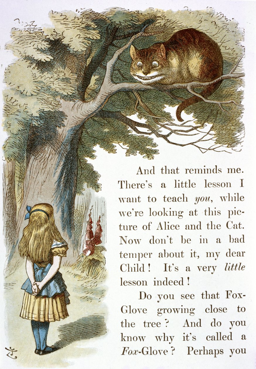 el gato de cheshire de John Tenniel