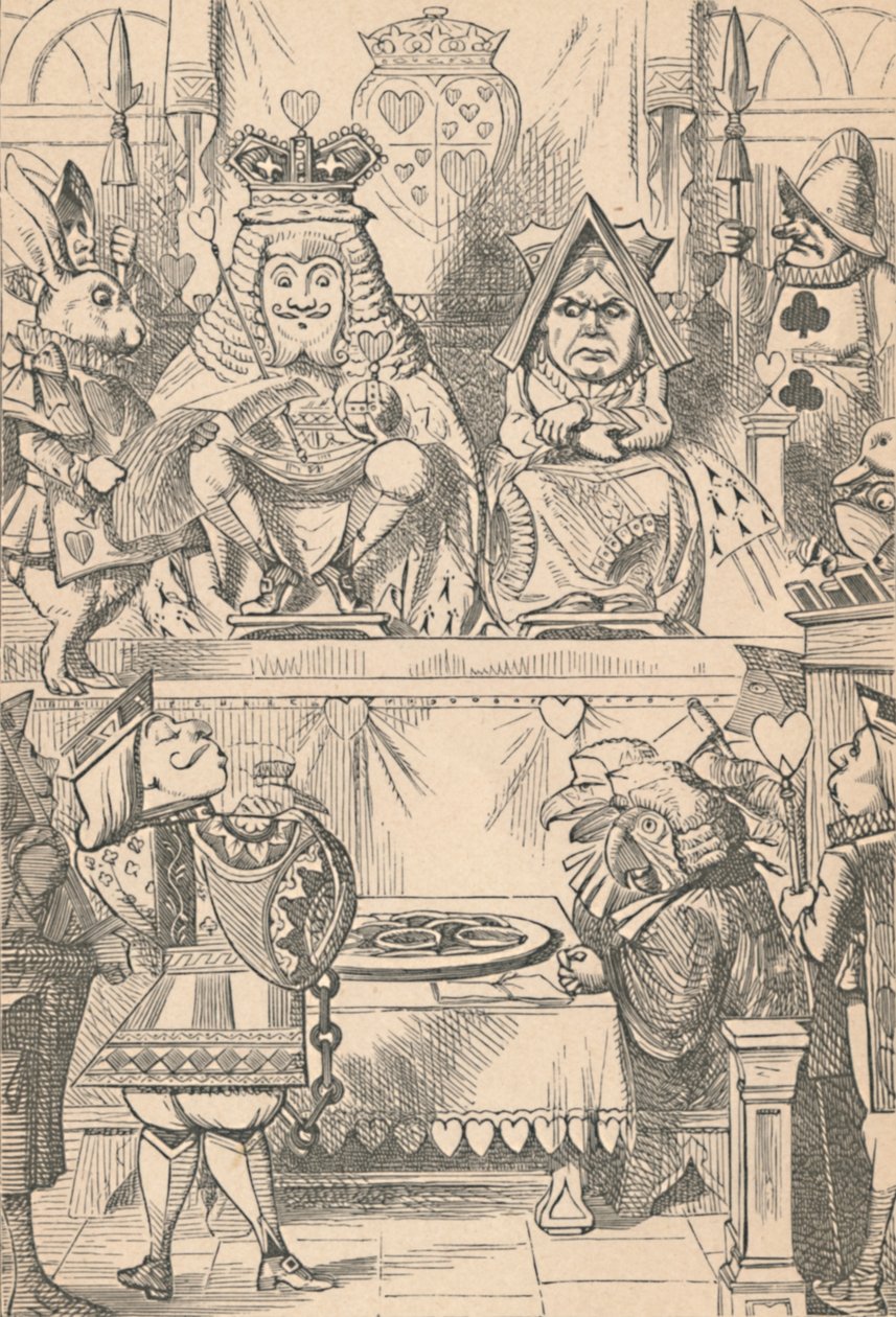 El Rey y la Reina de Corazones en la Corte, 1889 de John Tenniel