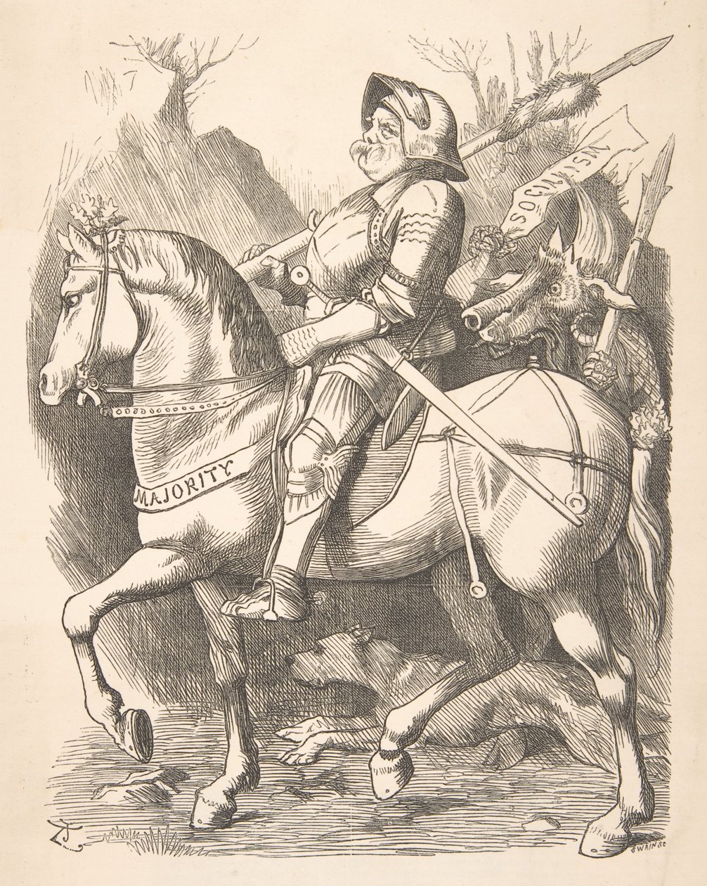 El caballero y su compañero Punch de John Tenniel