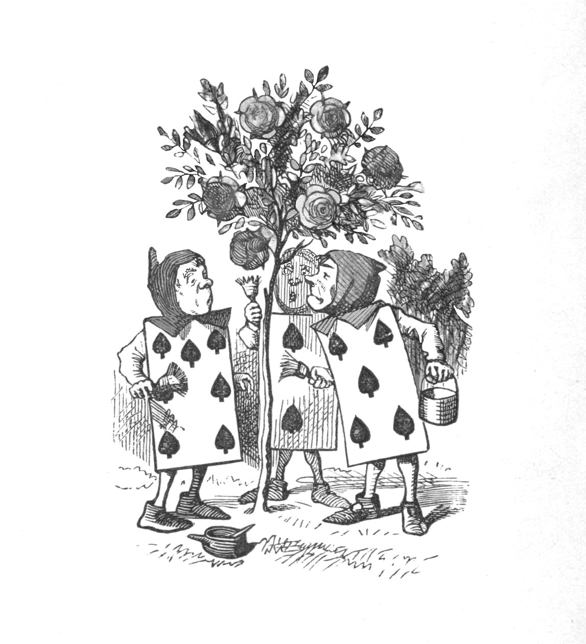 Las cartas pintando los rosales, 1889 de John Tenniel