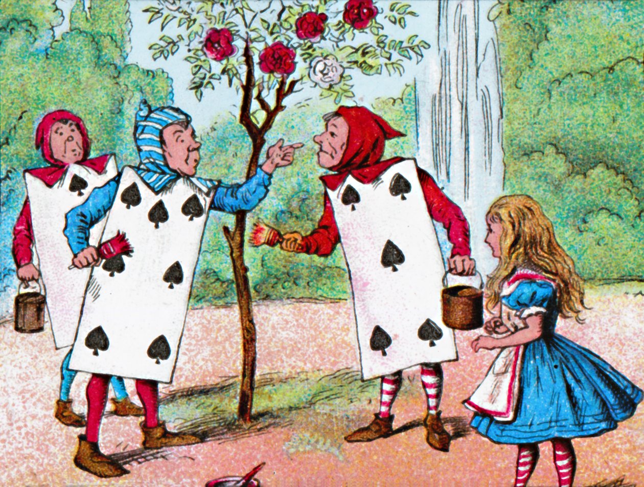Las cartas pintando los rosales, c1910 de John Tenniel