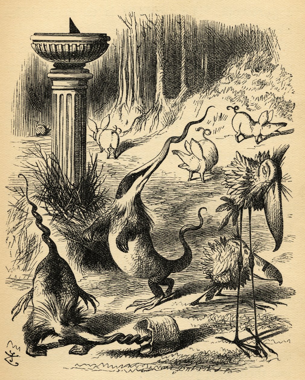 Los Toves Zumbones. Ilustración de Sir John Tenniel de John Tenniel