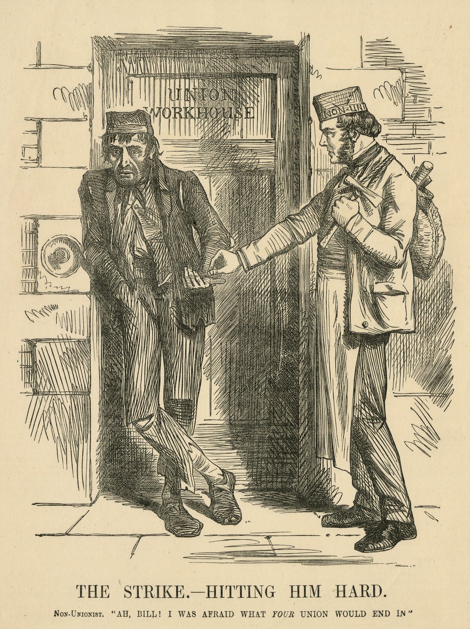 El resultado de la huelga - The Workhouse. Viñeta de 