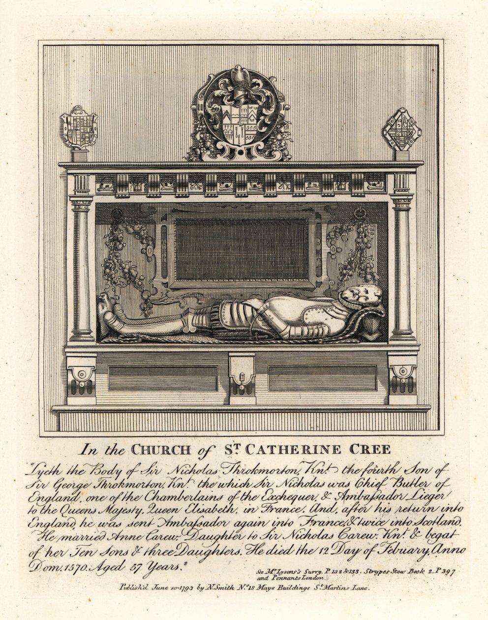 Efigie funeraria de Sir Nicholas Throkmorton de John Thomas Smith