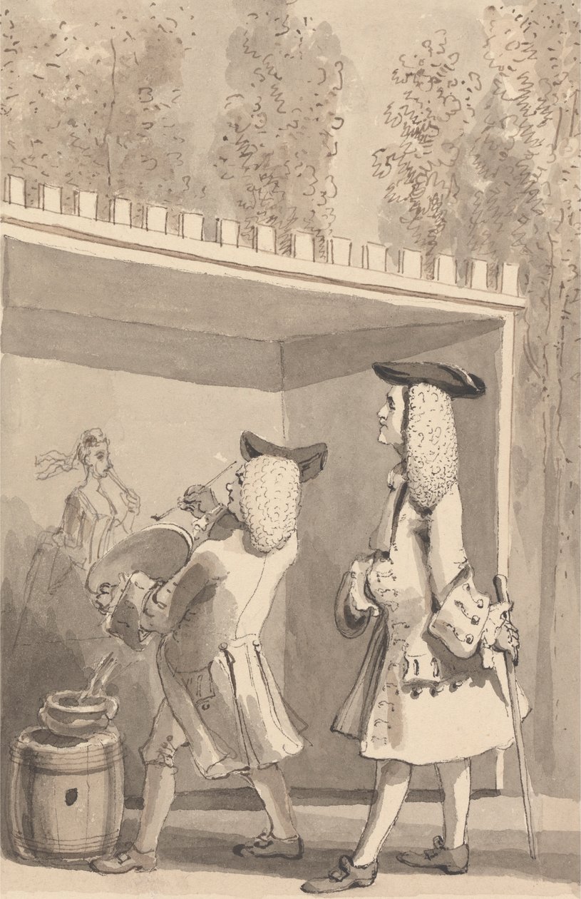 Hogarth pinta en los jardines de Vauxhall en presencia de Jonathan Tyers de John Thomas Smith
