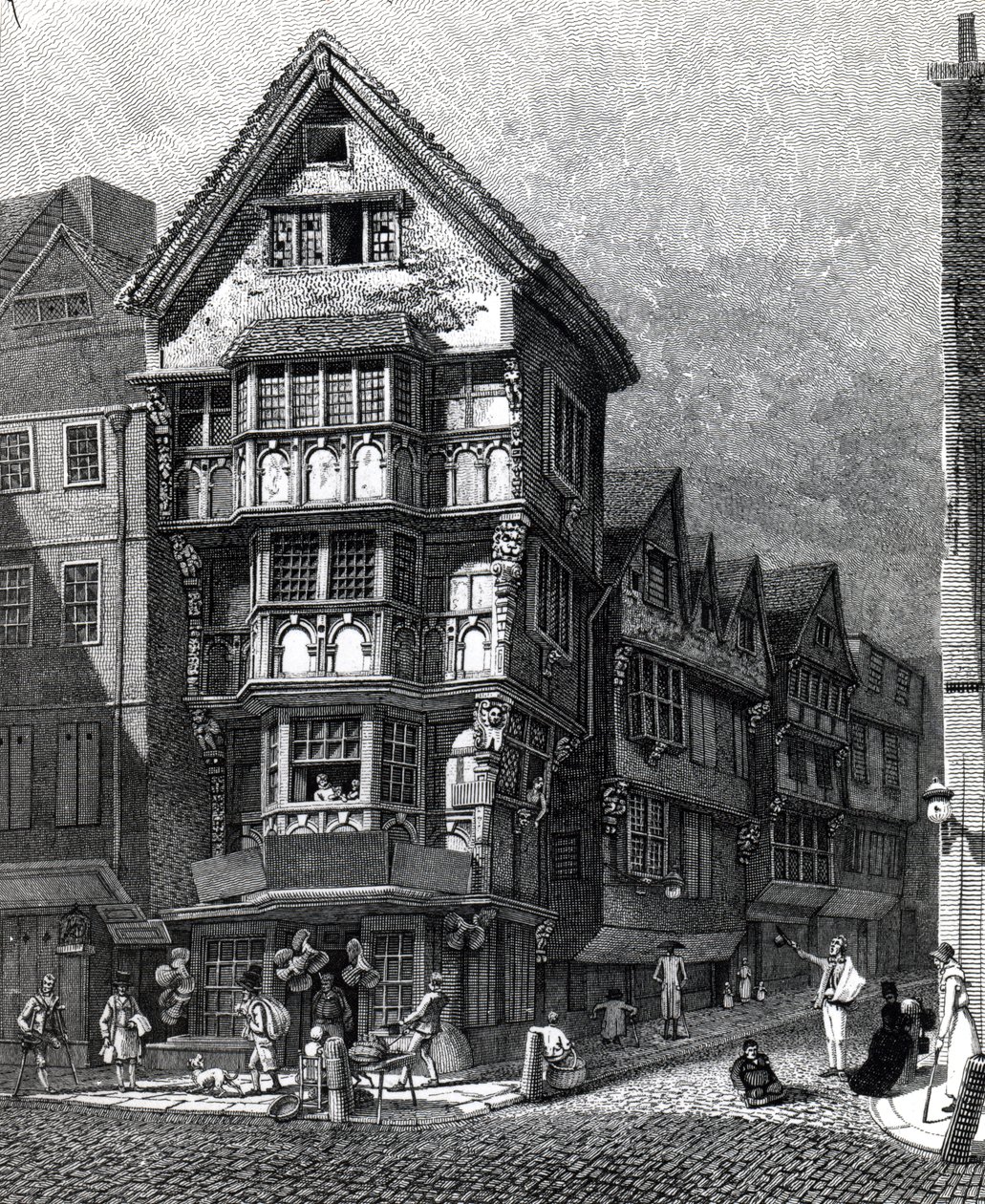 Casas Recientemente en la Esquina Oeste de Chancery Lane, Fleet Street, publicado en 1812 de John Thomas Smith