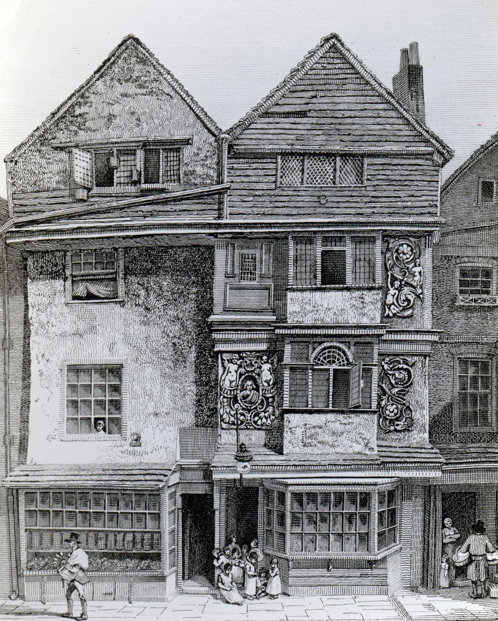 Casas en el lado sur de una calle llamada London Wall, publicado en 1812 de John Thomas Smith