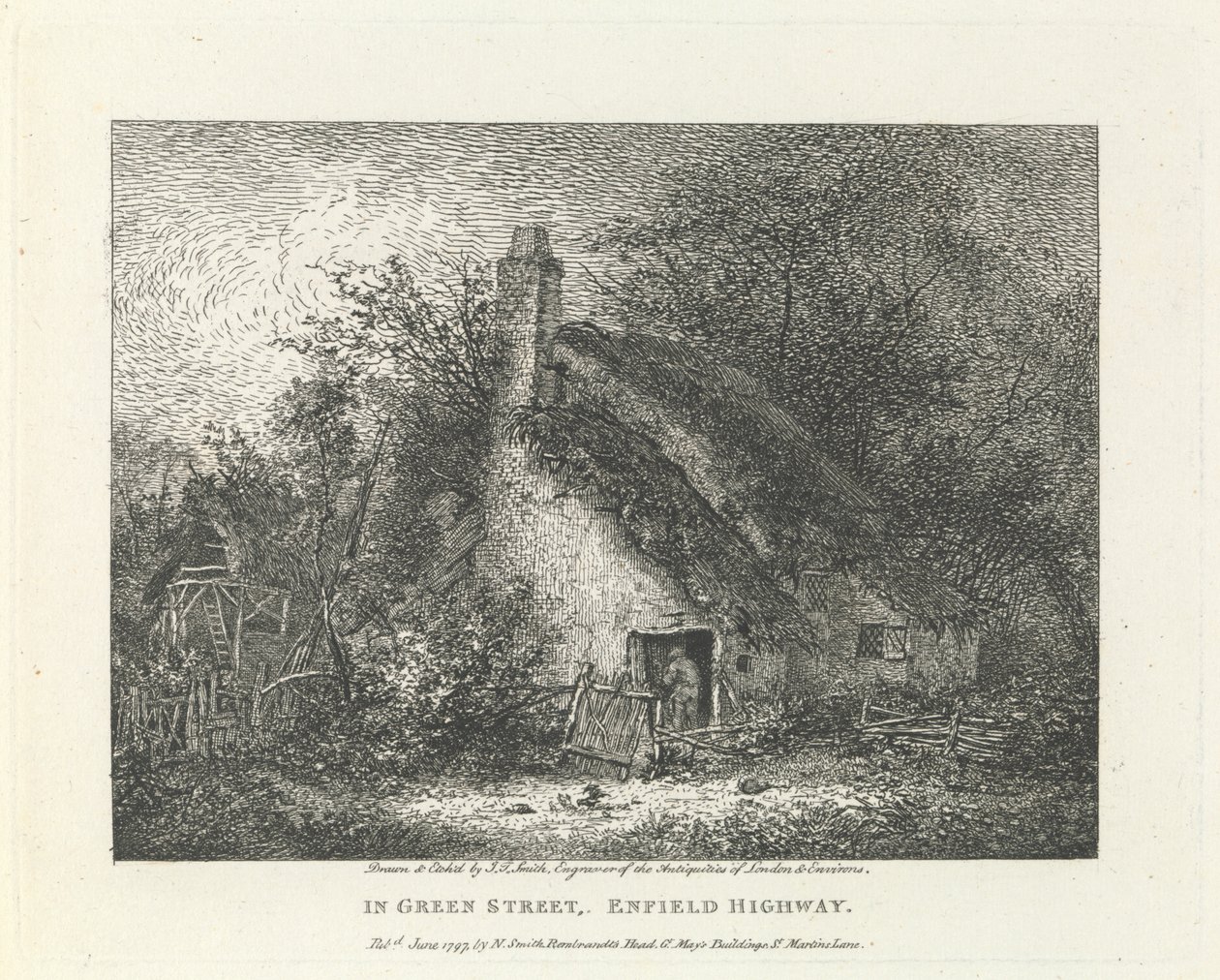 En Green Street, Enfield Highway, Outer Suburb North de John Thomas Smith