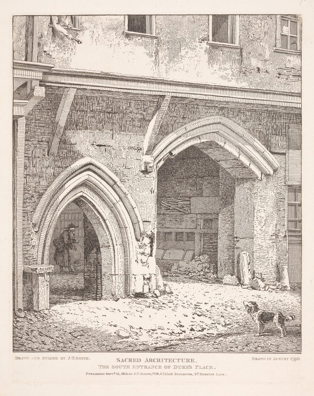 Arquitectura sagrada: la entrada sur de Dukes Place de John Thomas Smith