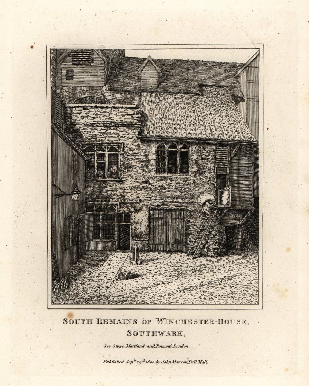 Restos del sur de Winchester House, Southwark de John Thomas Smith
