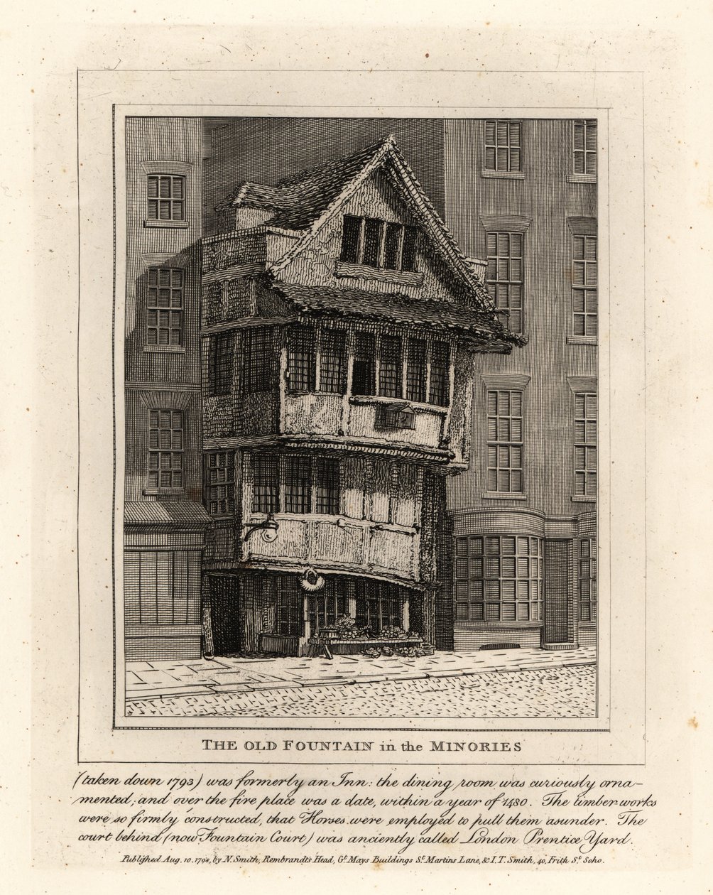 La Vieja Fuente en la parroquia de Minories, Londres de John Thomas Smith