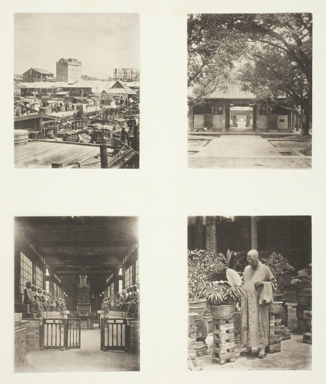 Una Casa de Empeño en Cantón, Templo de Honam, Cantón, Templo de los Quinientos Dioses, Cantón..., c. 1868 de John Thomson
