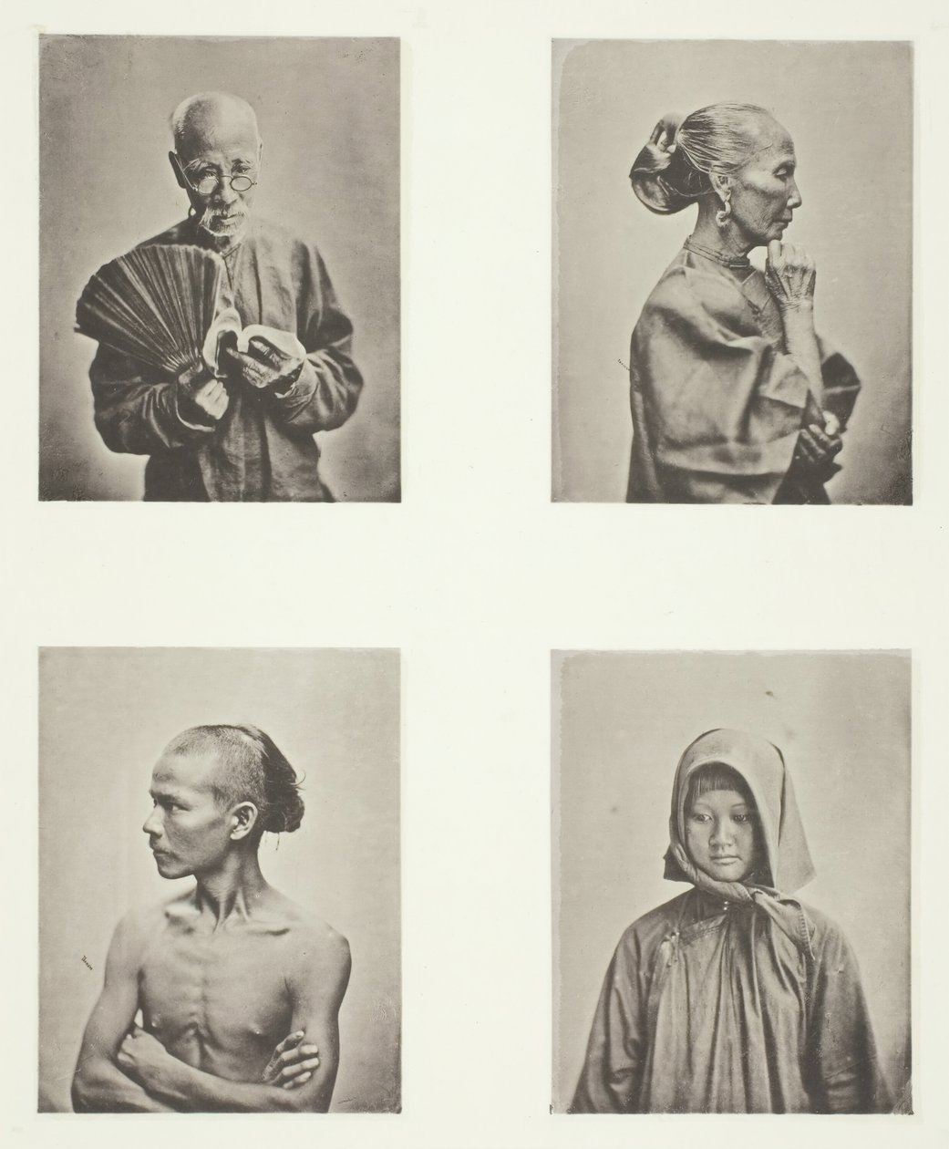 Cuatro cabezas, tipos de la clase trabajadora, c. 1868 de John Thomson