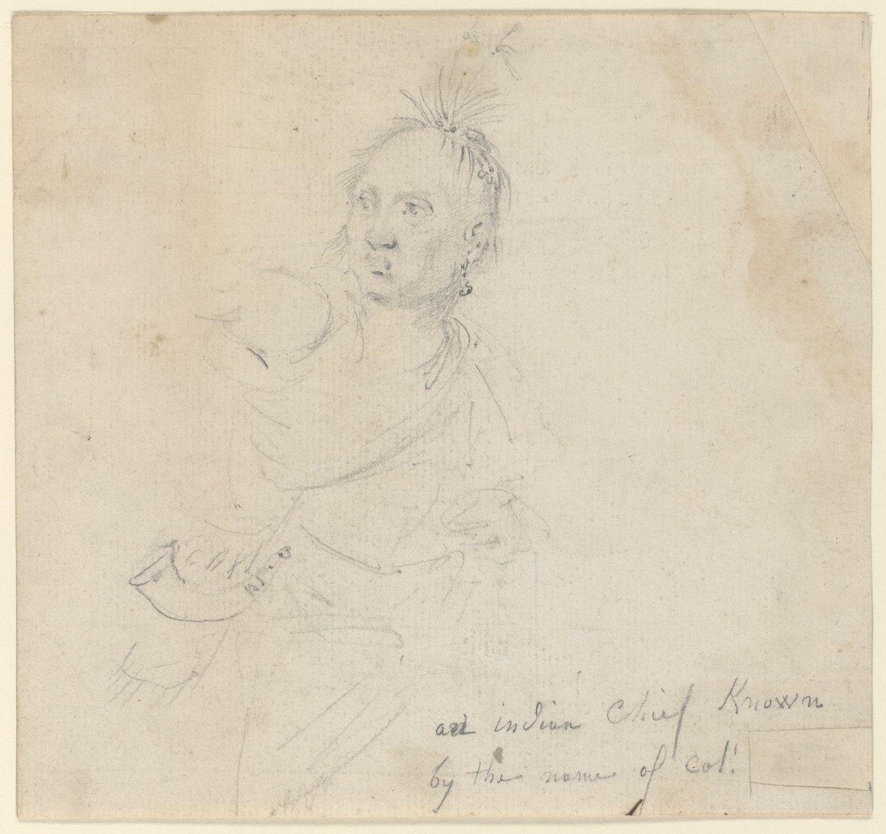 Capitán Joseph Lewis de Louis, de los indios Oneida, estudio para el de John Trumbull