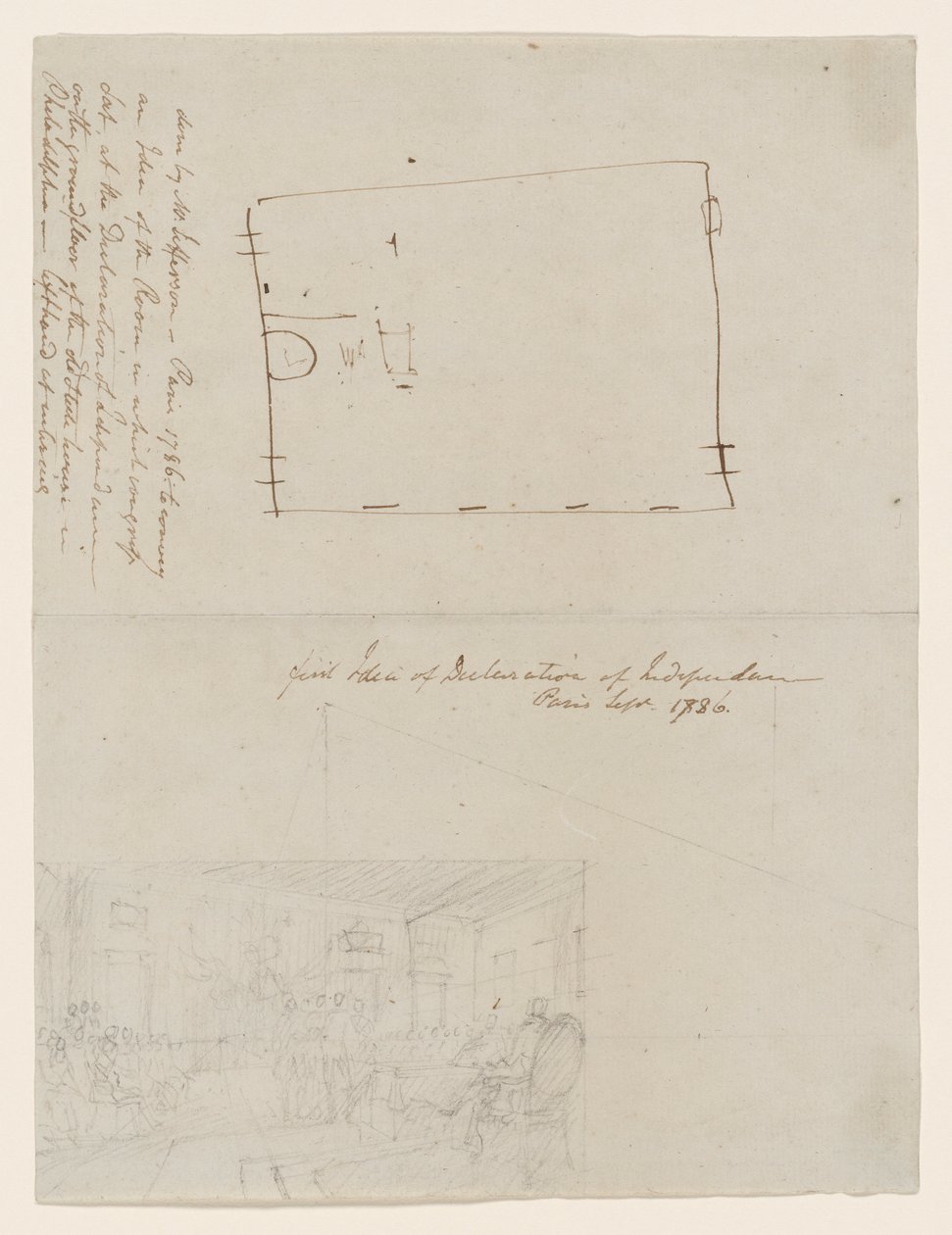 Primera idea de la Declaración de Independencia, París, septiembre de 1786 de John Trumbull