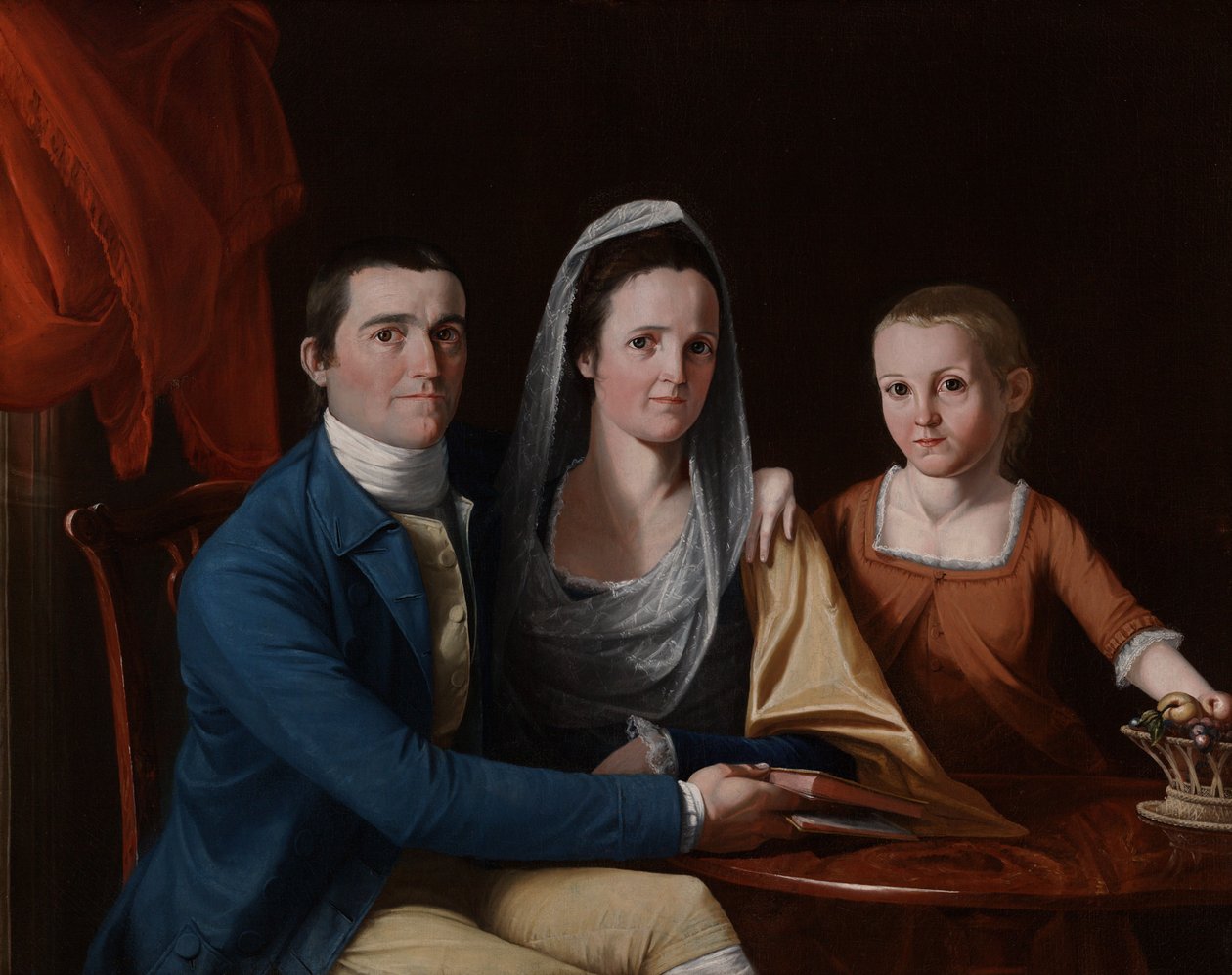 Jonathan Trumbull, Jr., Eunice Backus Trumbull y Faith Trumbull (posteriormente Faith Trumbull Wadsworth) (1740-1809, Doctor en Derecho en 1797; 1749-1826; 1769-1846) de John Trumbull