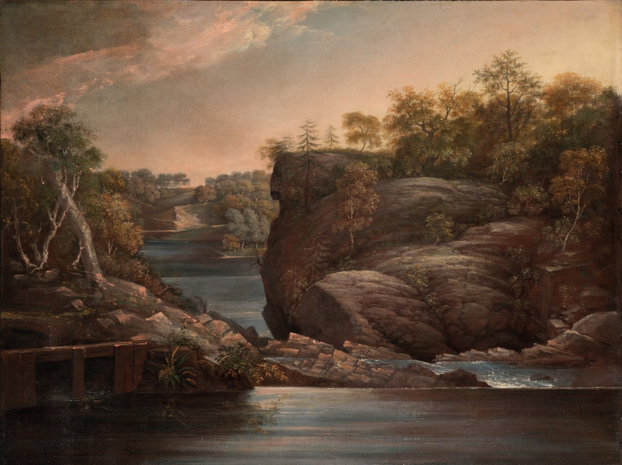 Las cataratas de Norwich (o las cataratas del Yantic en Norwich) de John Trumbull