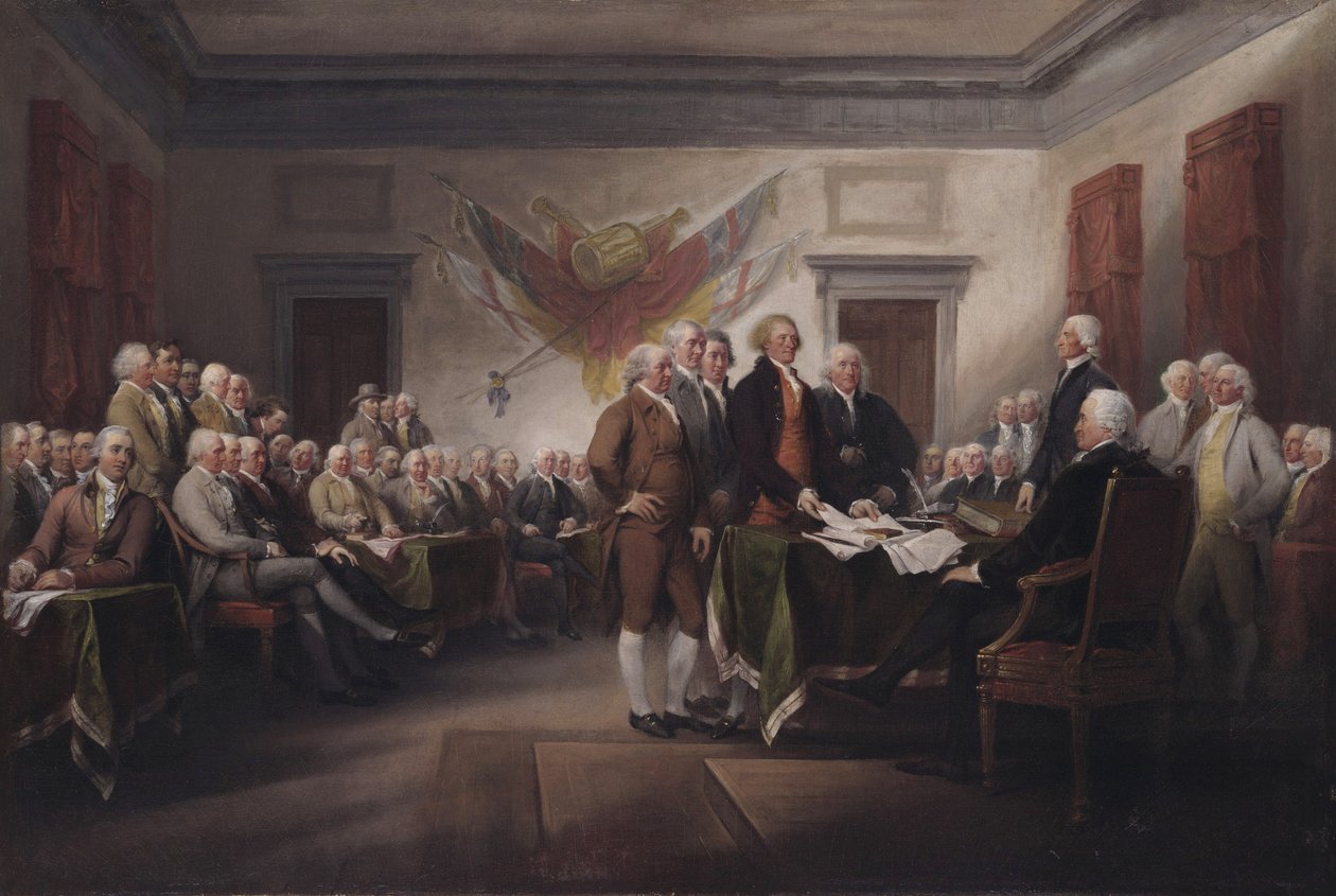 La Declaración de Independencia, 4 de julio de John Trumbull