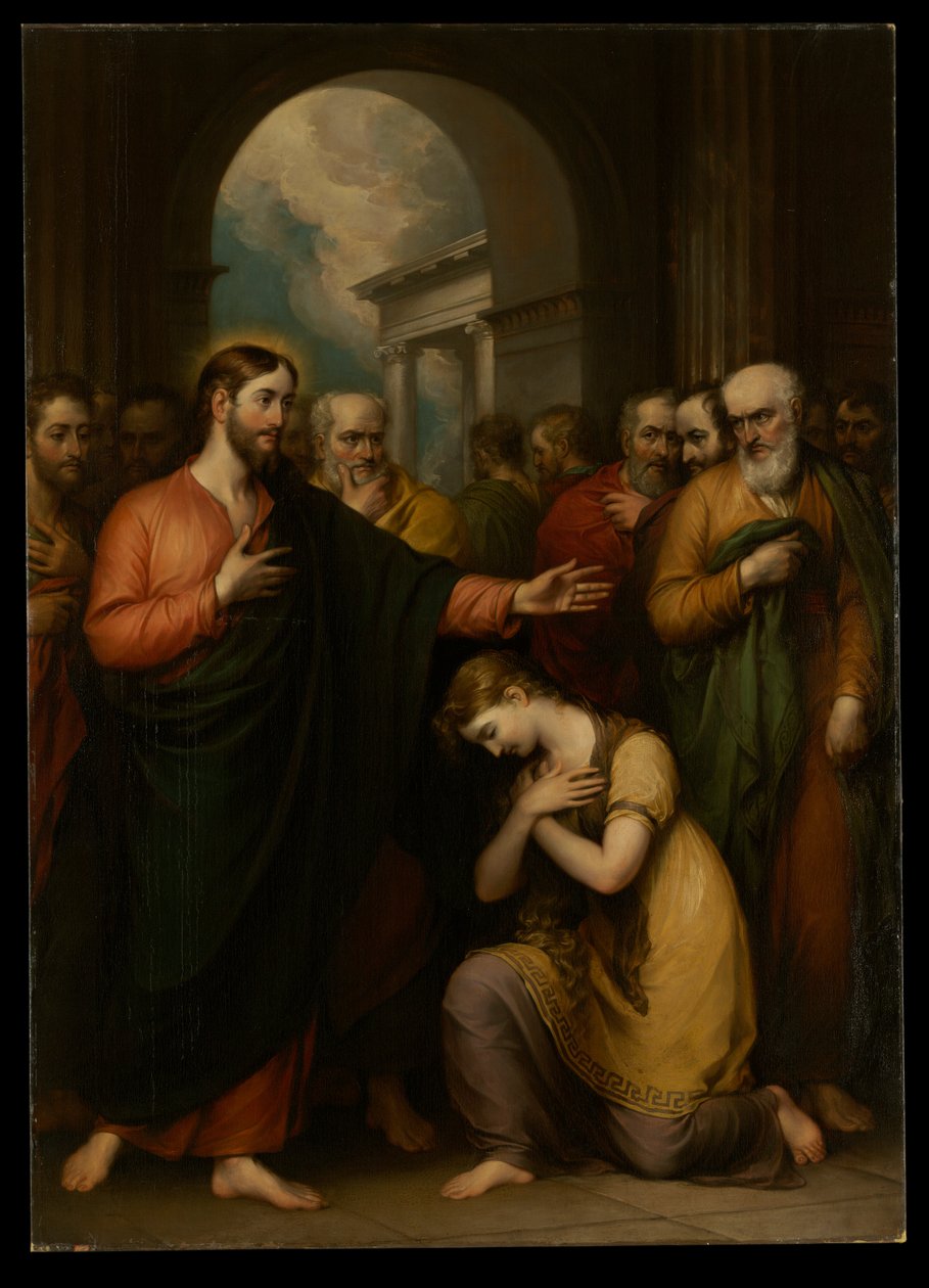 La mujer sorprendida en adulterio de John Trumbull