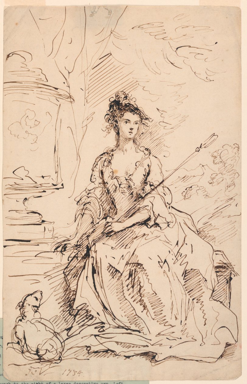 Retrato de una dama (¿Peg Woffington?) como pastora de John Vanderbank