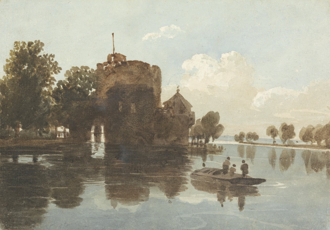 Un castillo a orillas del agua de John Varley