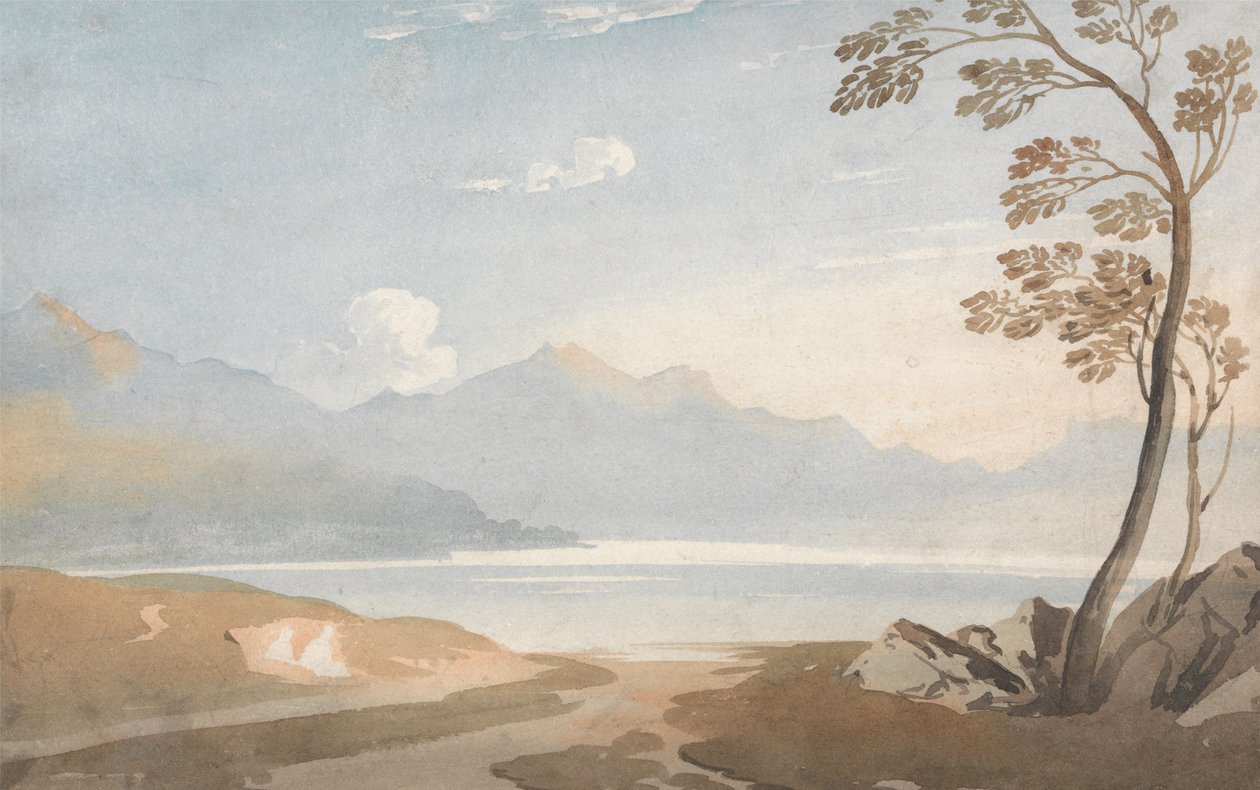 Un paisaje galés, un esbozo de John Varley