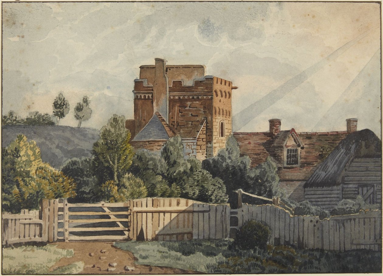 Casa con torre de piedra de John Varley