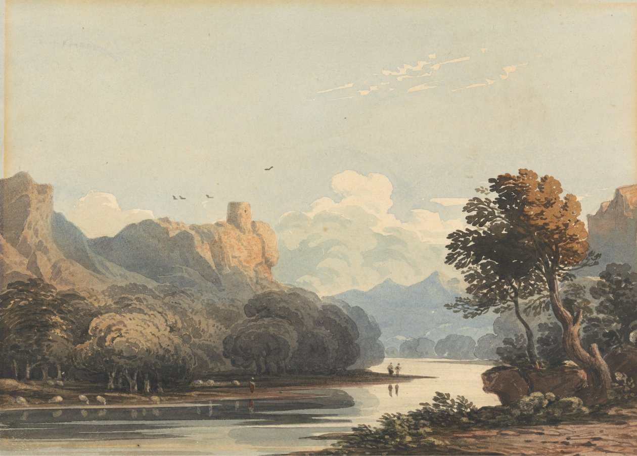 Paisaje con una torre en la lejanía de John Varley