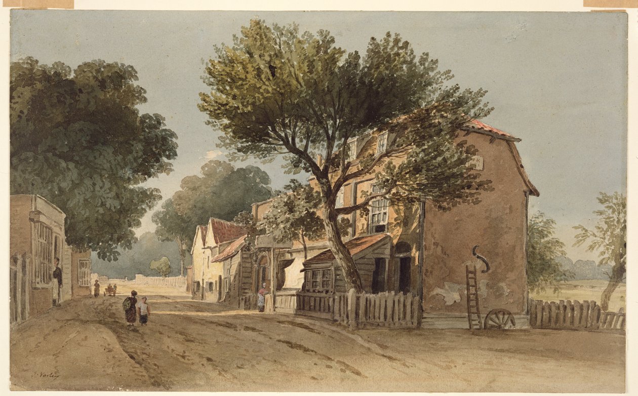 Leyton, Essex, c.1800 (acuarela sobre papel) de John Varley