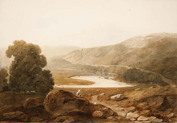 Valle del río Mawddach, Gales, c.1805 de John Varley