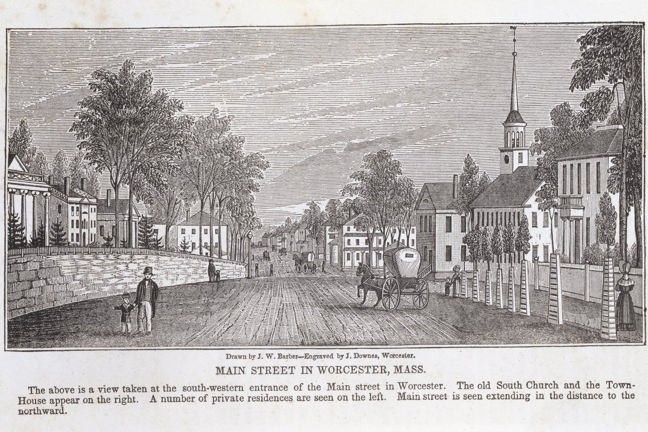 Calle principal en Worcester, de 