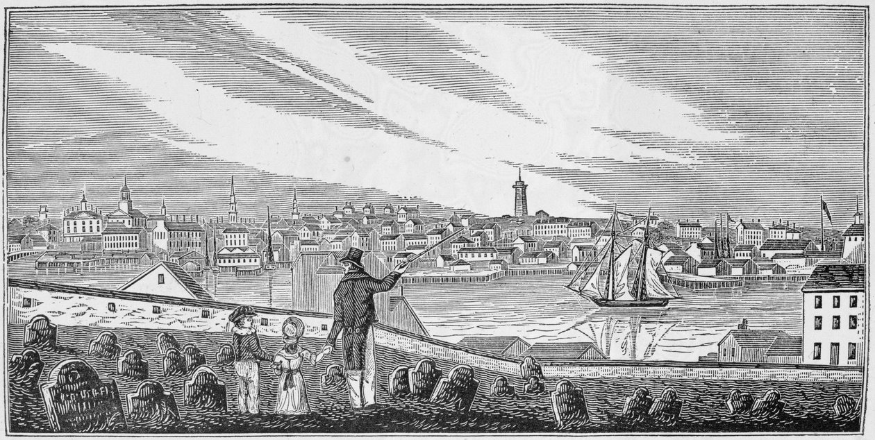Vista sur de Charlestown, de 