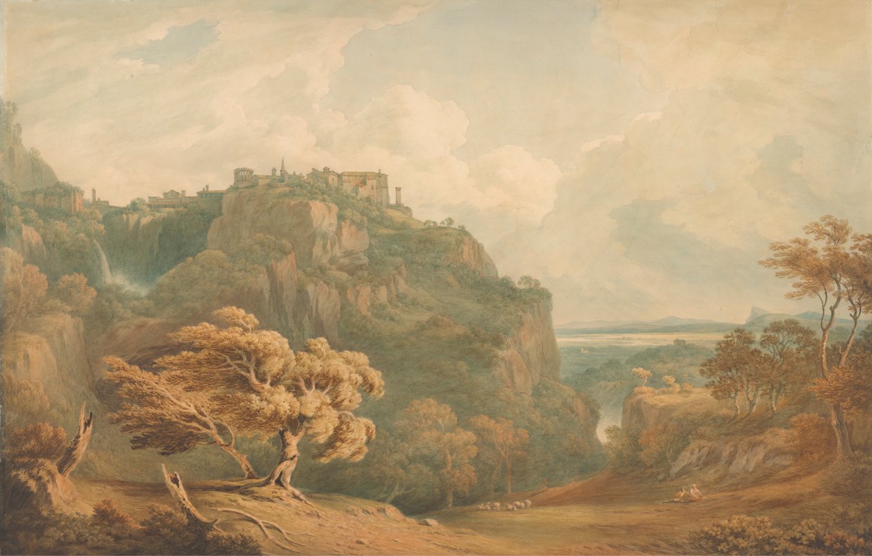 Vista de Tívoli mirando hacia Roma de John Warwick Smith