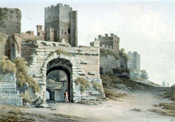 Porta Tiburtina (ahora Porta di San Lorenzo), Roma, vista desde dentro de John Warwick Smith