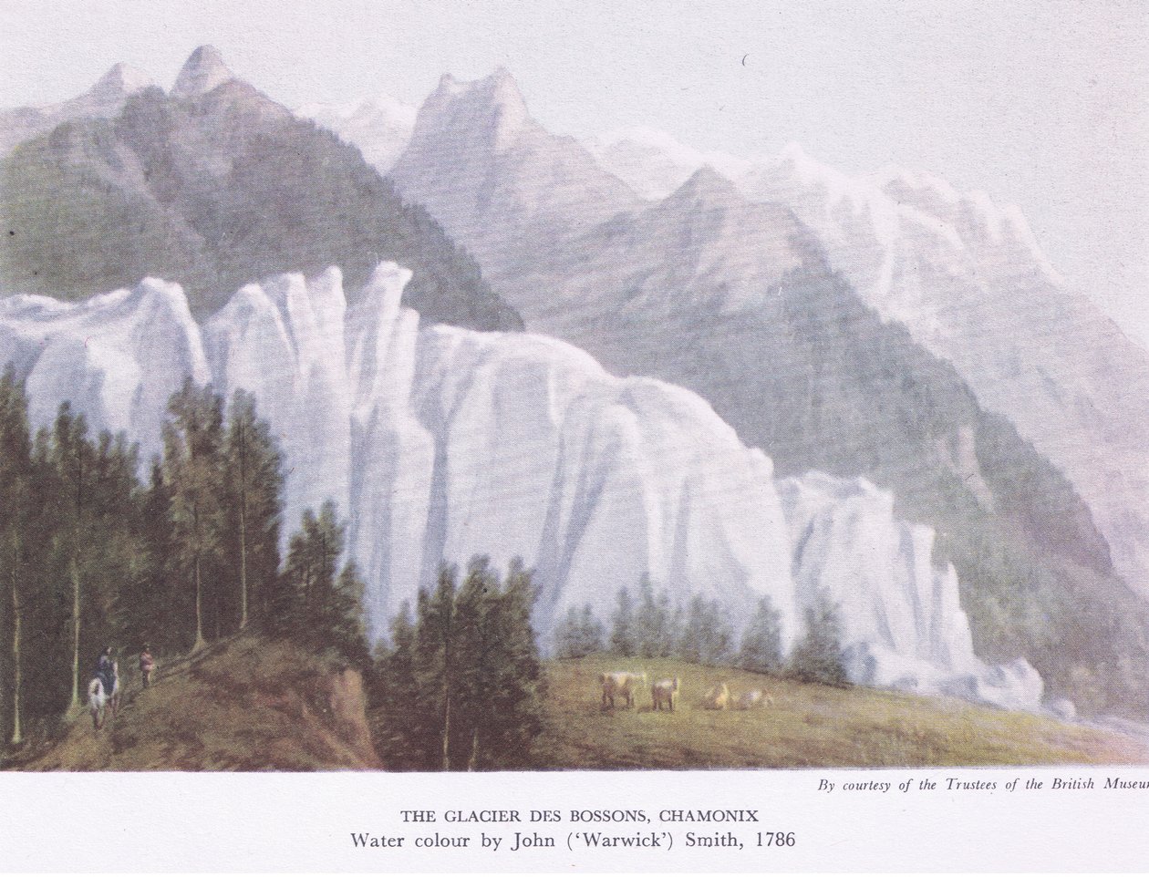 El Glaciar Des Bossons, Chamonix, de British Adventure publicado por Collins, 1947 de John Warwick Smith