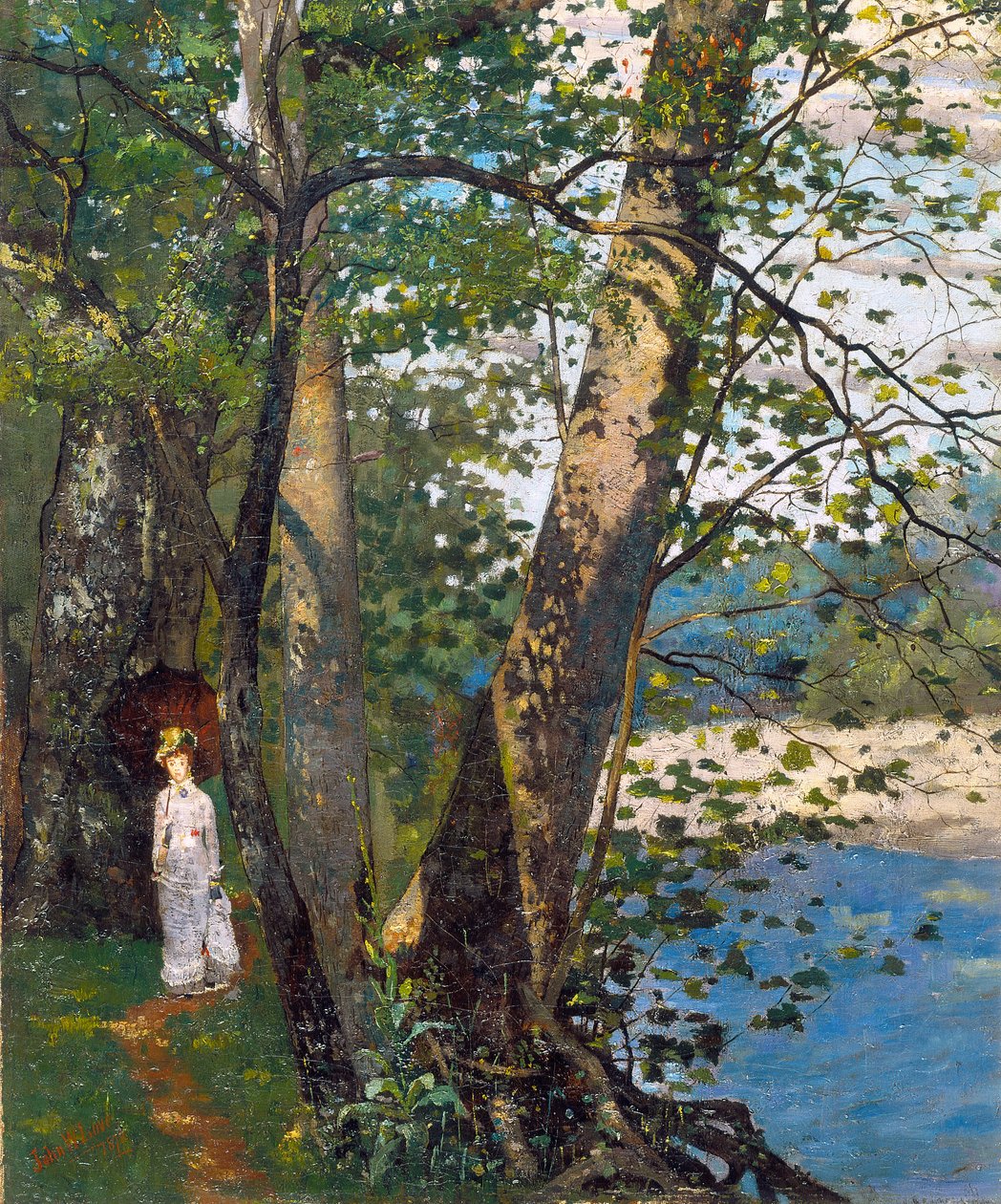Los sicomoros (Broad Ripple), c.1878 (óleo sobre lienzo) de John Washington Love