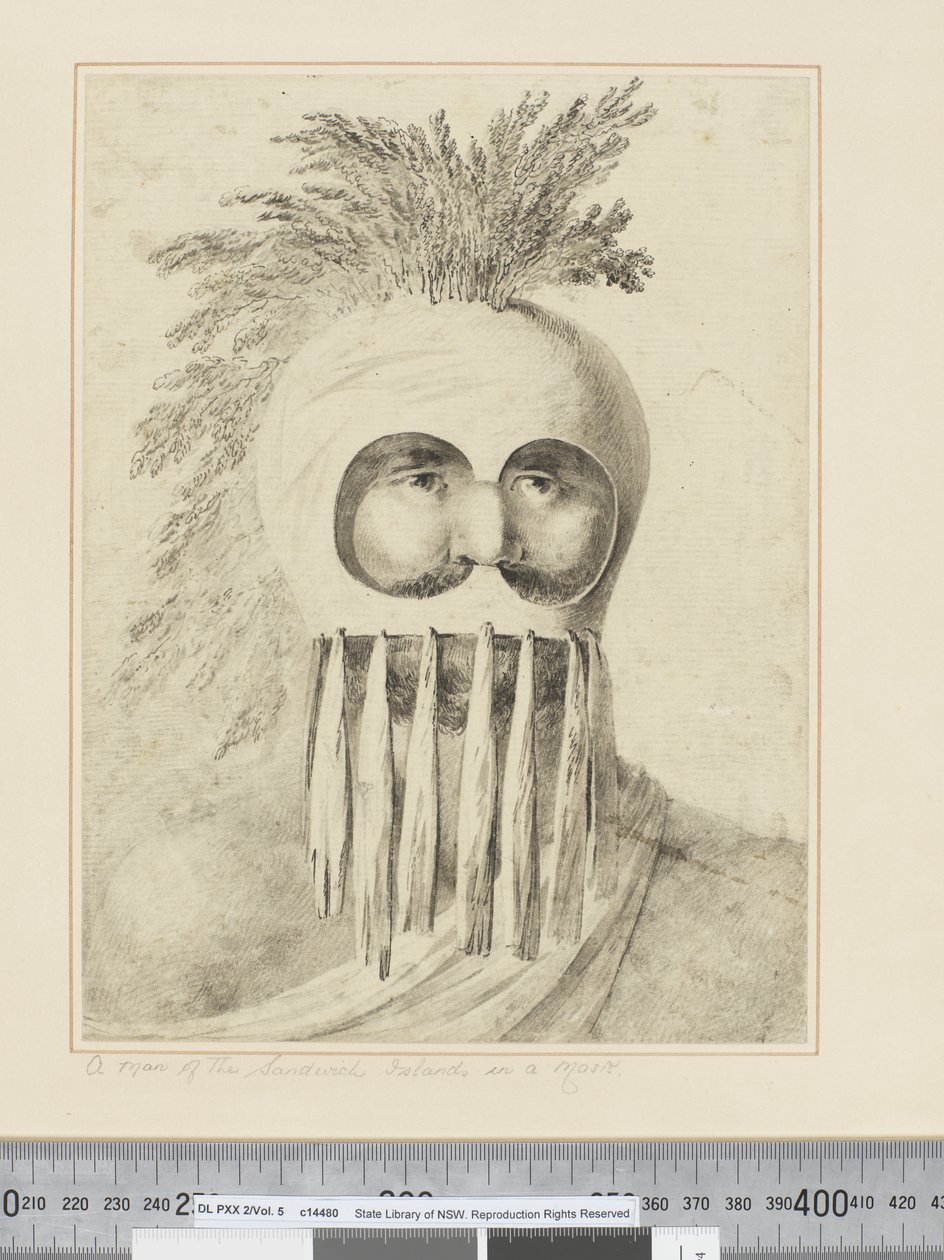 Un hombre de las Islas Sandwich con una máscara, c.1773-84 de John Webber